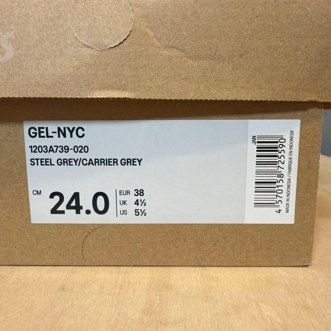 アシックス 新品 gel nyc スティールグレー キャリアグレー 24cm