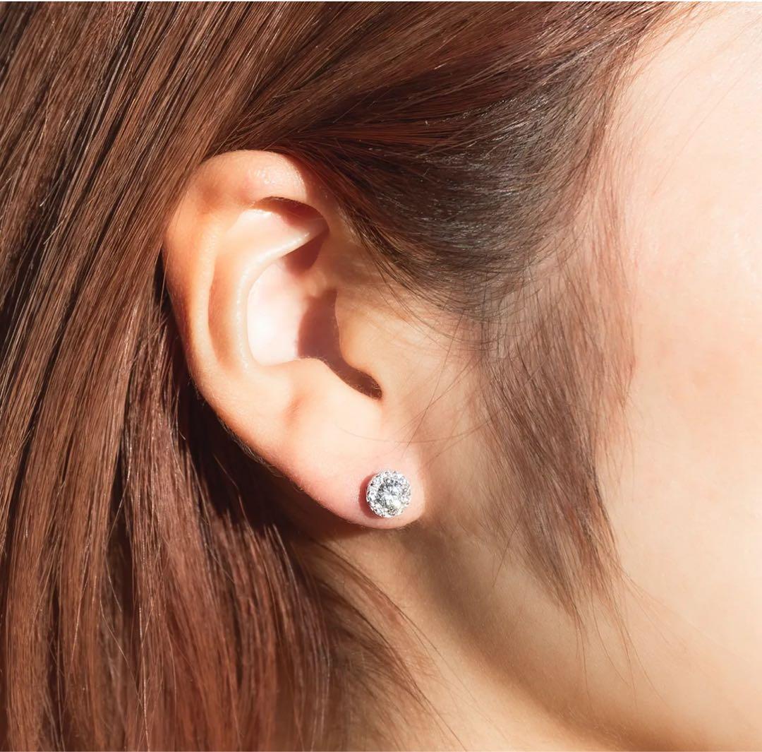 AVALANCHE 10kホワイトゴールドピアス7mm(片耳用)