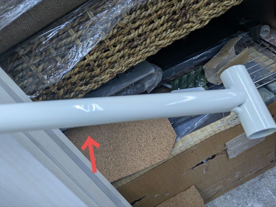 キズあり 伸縮クローゼット　WS色