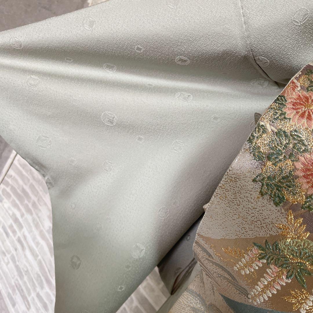 色無地　フルセット　丸に反り角地紋　シンプル　礼装　カジュアル　着物　I6