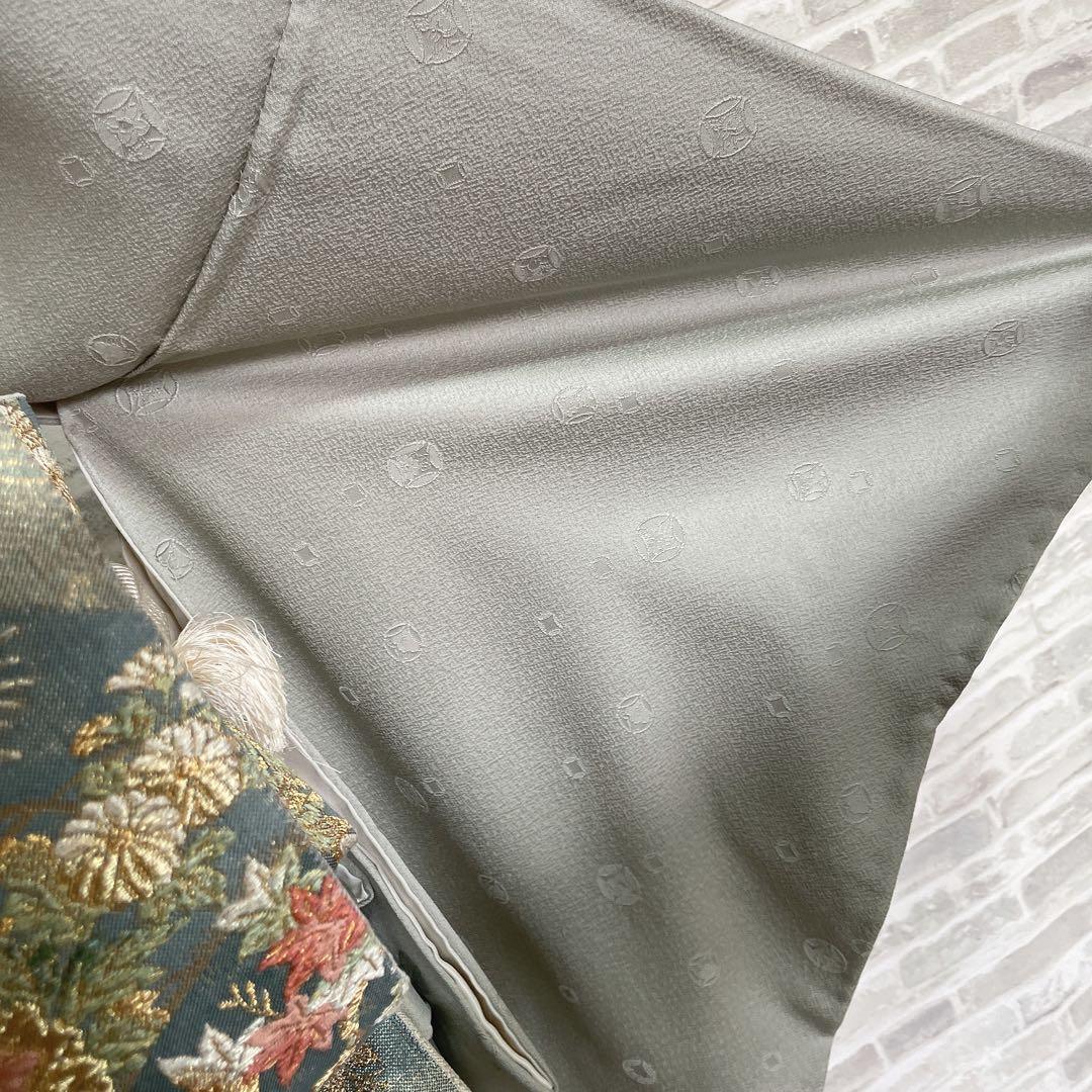 色無地　フルセット　丸に反り角地紋　シンプル　礼装　カジュアル　着物　I6