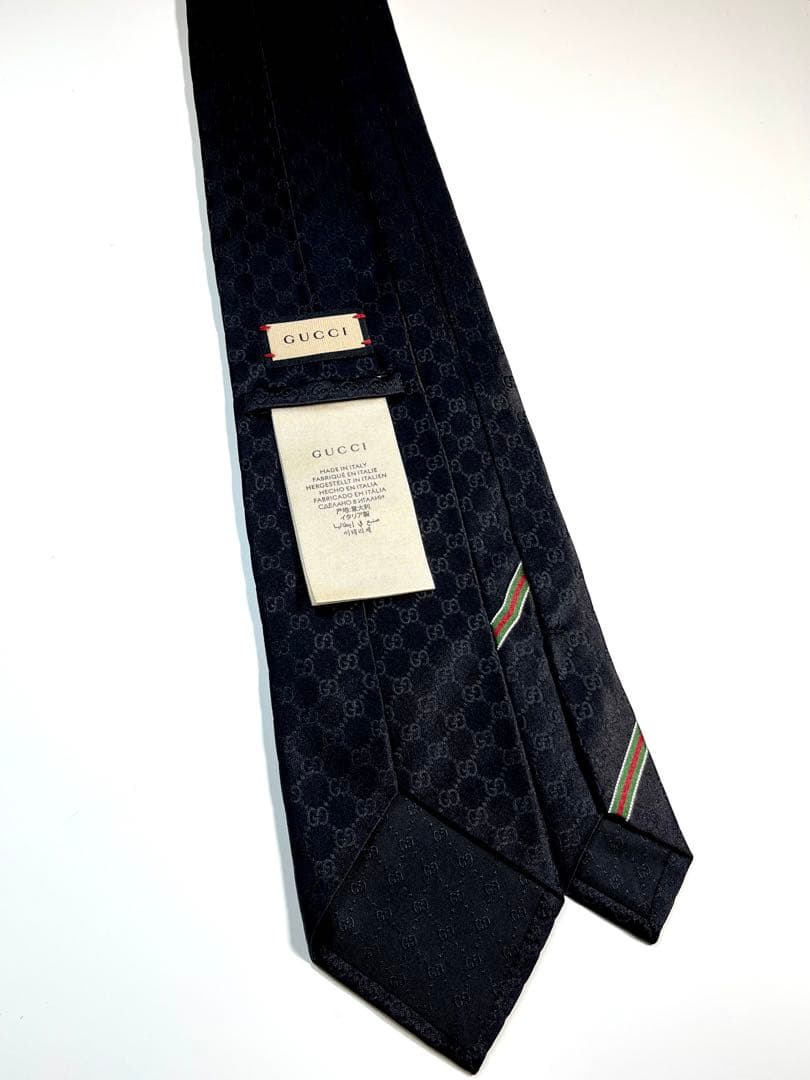 名作✨極美品✨GUCCI ネクタイ 艶あり　GG柄 シェリーライン　ベルト柄