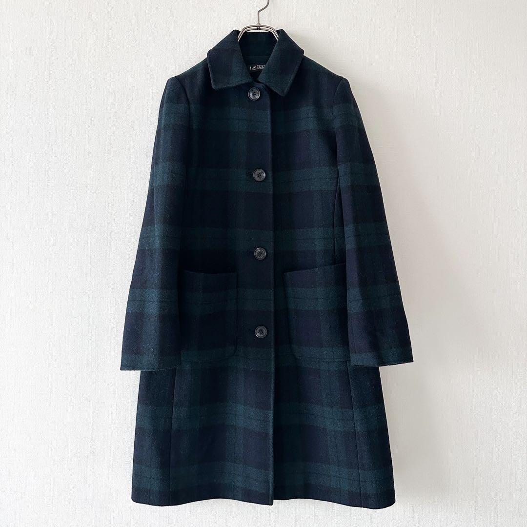 ローレン ラルフローレン / ブラックウォッチ ロングコートチェック ウール