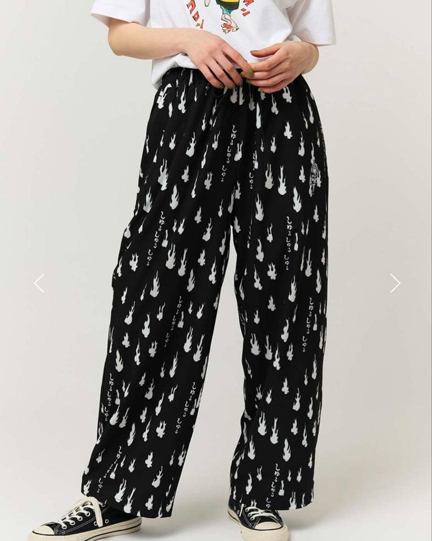 graniph 水木しげる　人魂 パターン　イージーパンツ