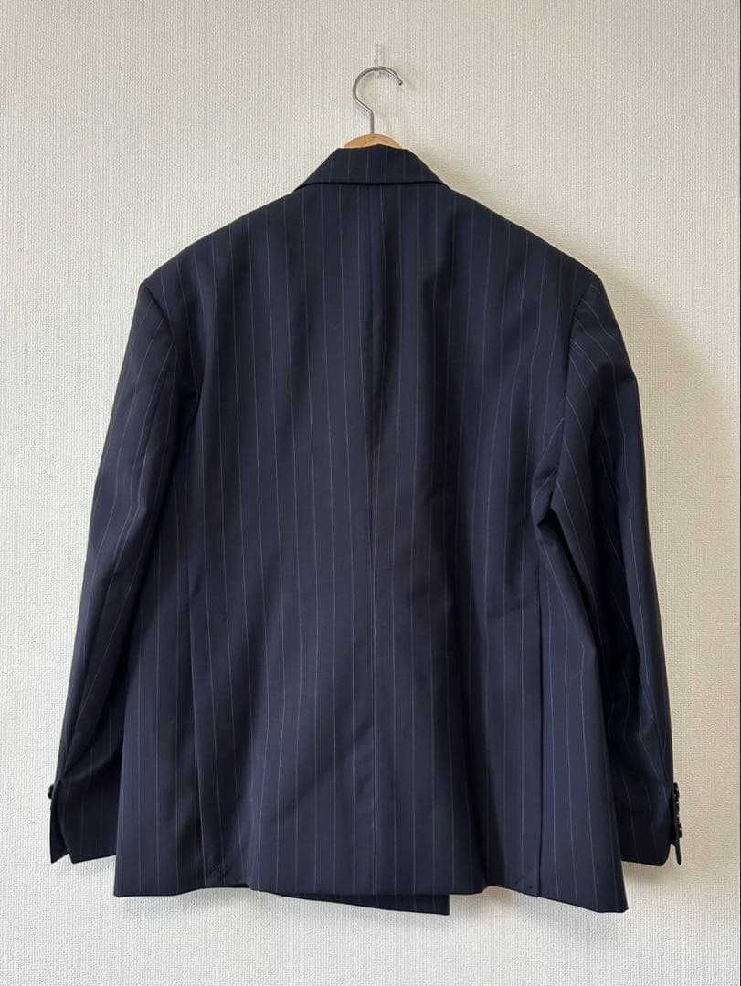 【未使用品】COS/オーバーサイズストライプダブルジャケット/ネイビー