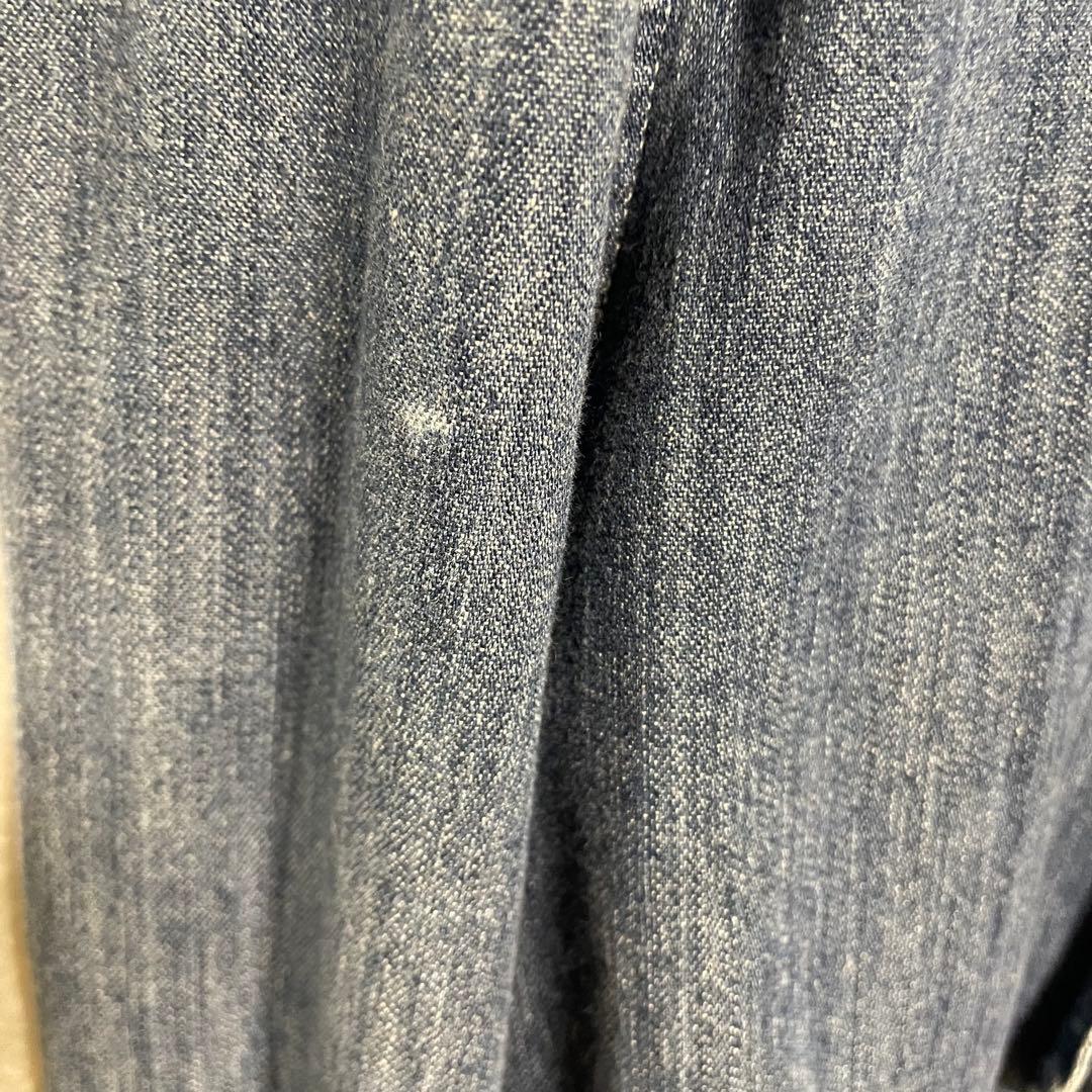 現行ラルフローレン　ボウタイリボンデニムシャツ ダンガリーシャツ