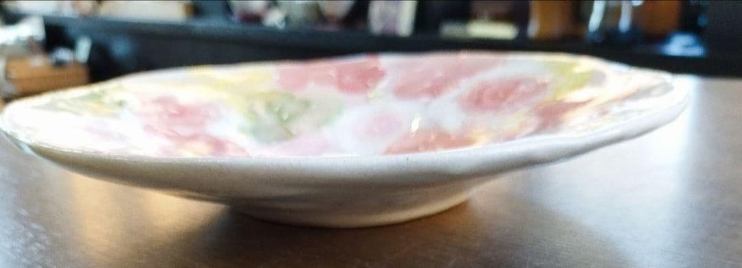 【新品・未使用】工房ゆずりは　釉彩ローズ　パスタ皿　カレー皿　陶器　食器　料理