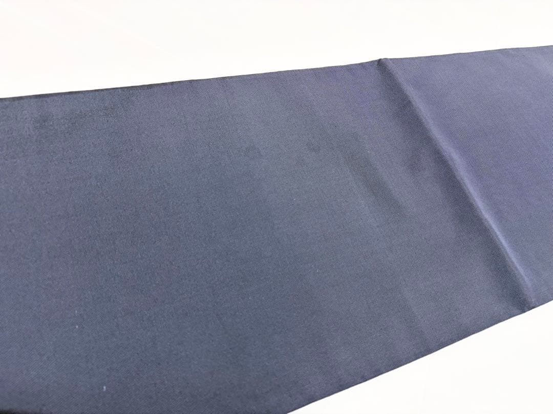 B 木屋太 風景模様 黒×紫×グレー 正絹 六通 袋帯 O38