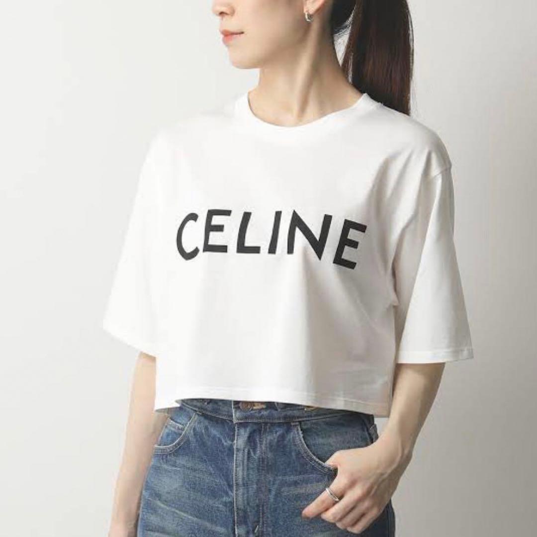 CELINE クロップドTシャツ ホワイト