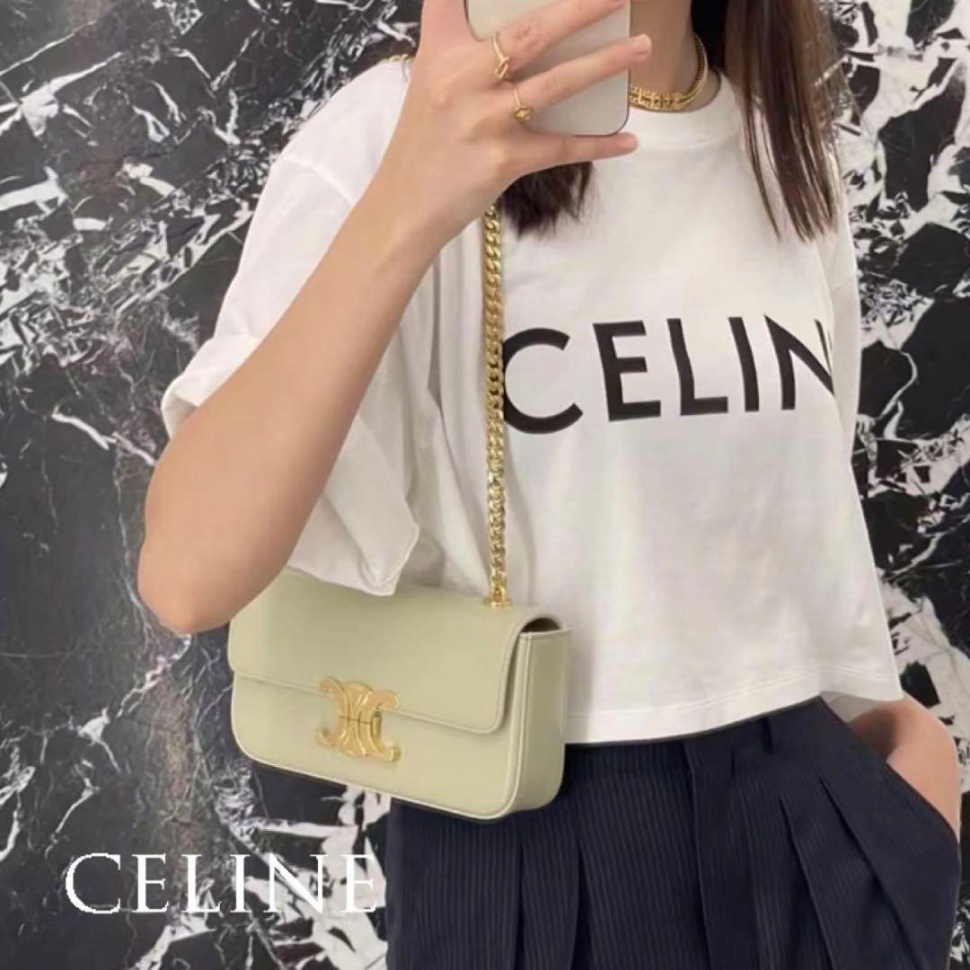 CELINE クロップドTシャツ ホワイト