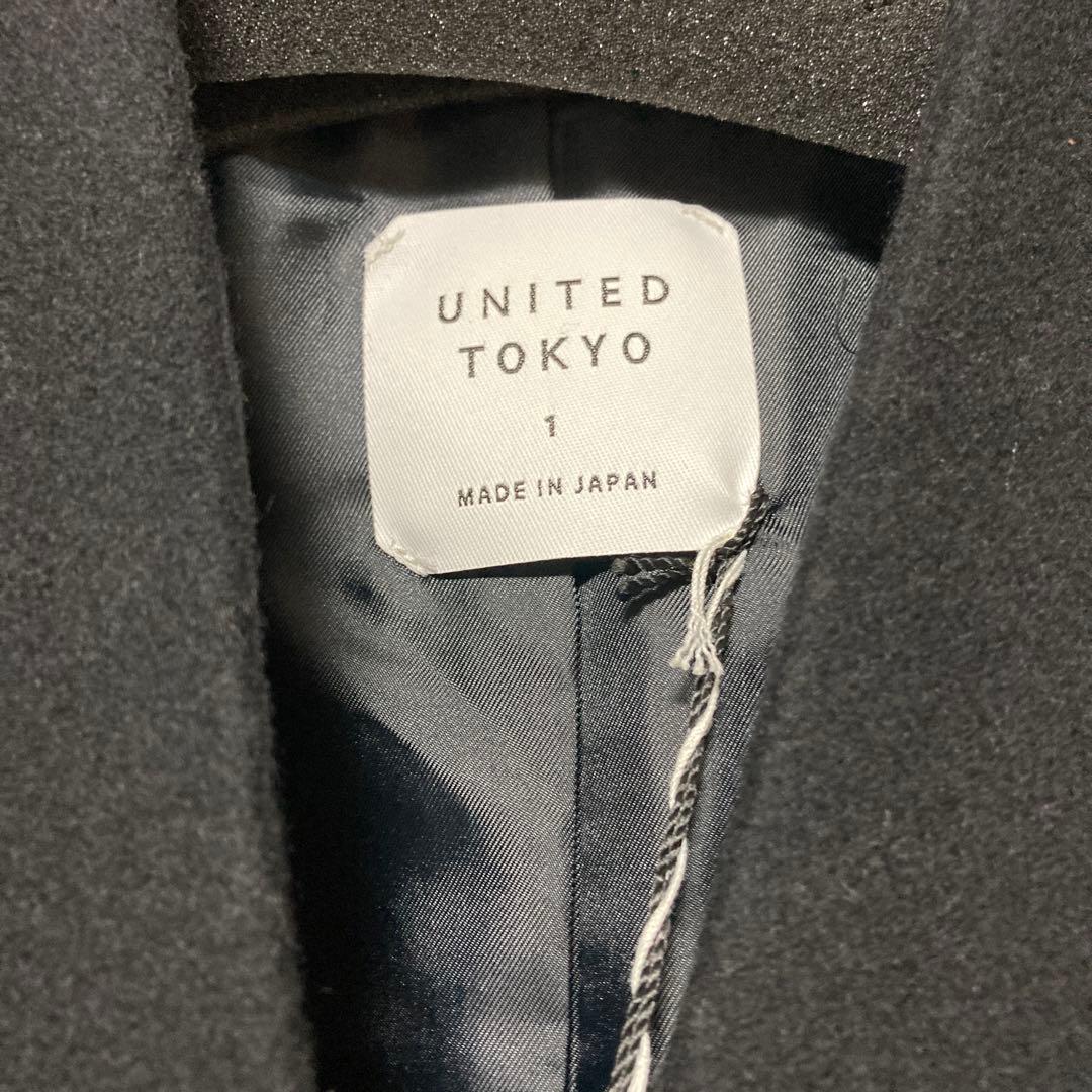 ぽ*た様 新品タグ付き ユナイテッドトウキョウ Vネックウールロングコート ブラ