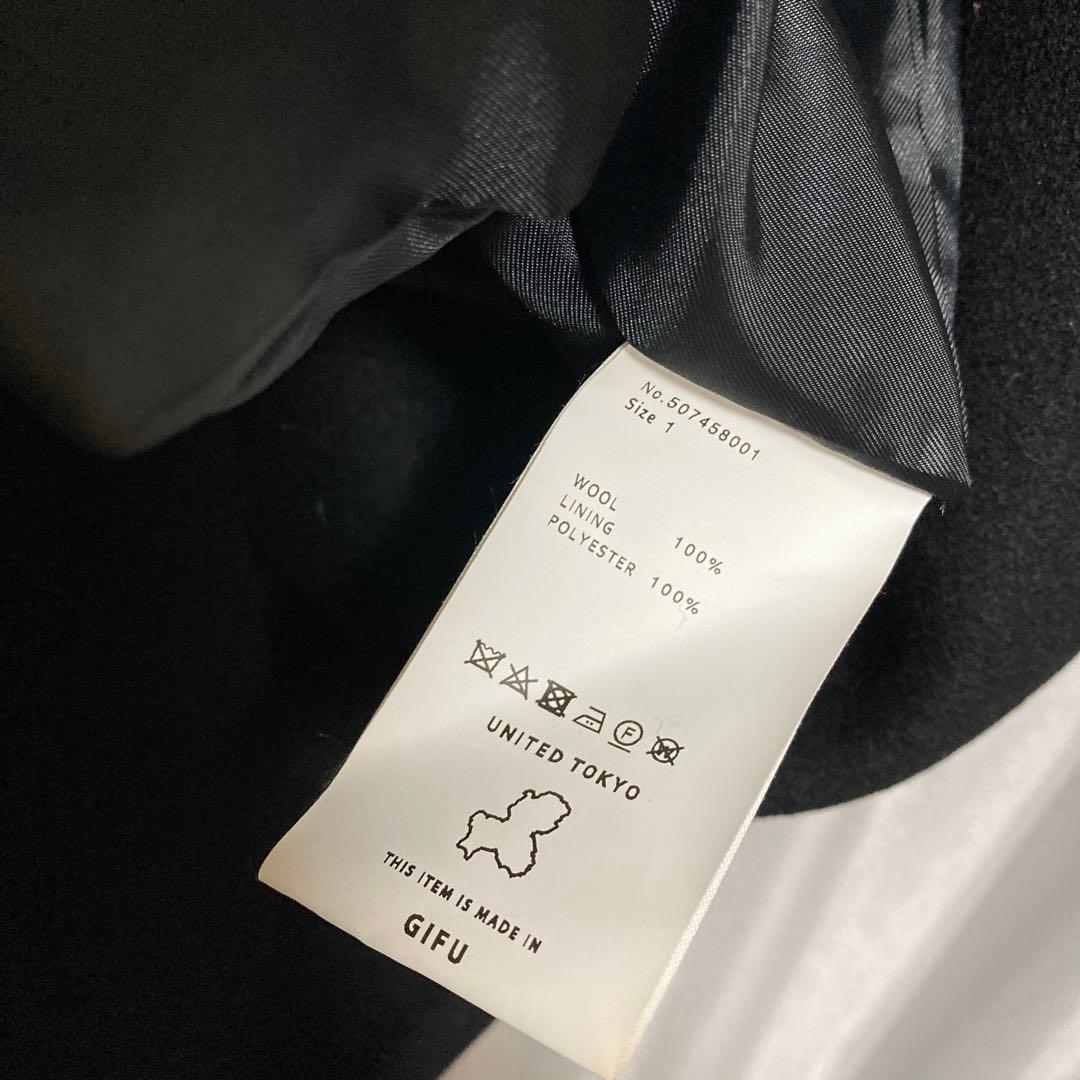 ぽ*た様 新品タグ付き ユナイテッドトウキョウ Vネックウールロングコート ブラ