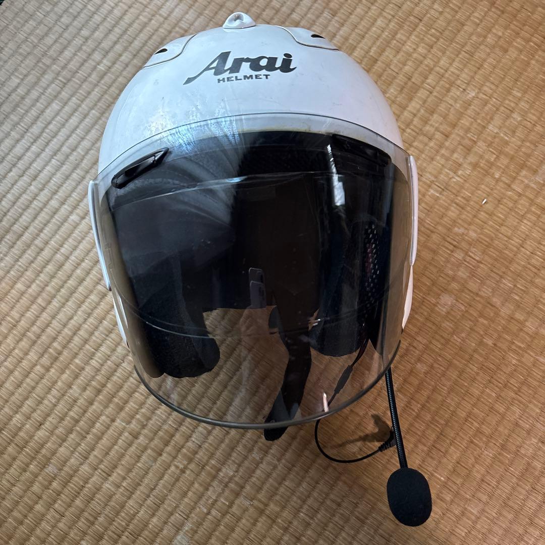 Arai ヘルメット7 ホワイト マイク付き