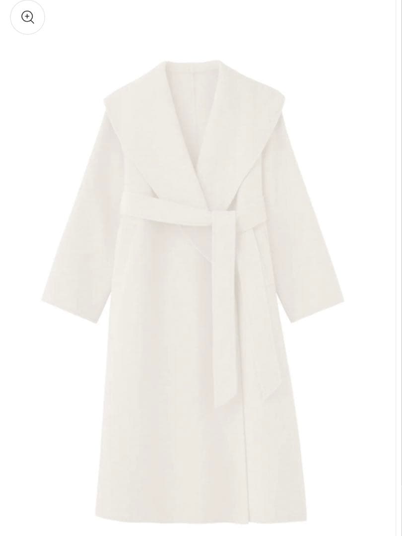 【新品】poláura ショールカラーウールロングコート M ホワイト