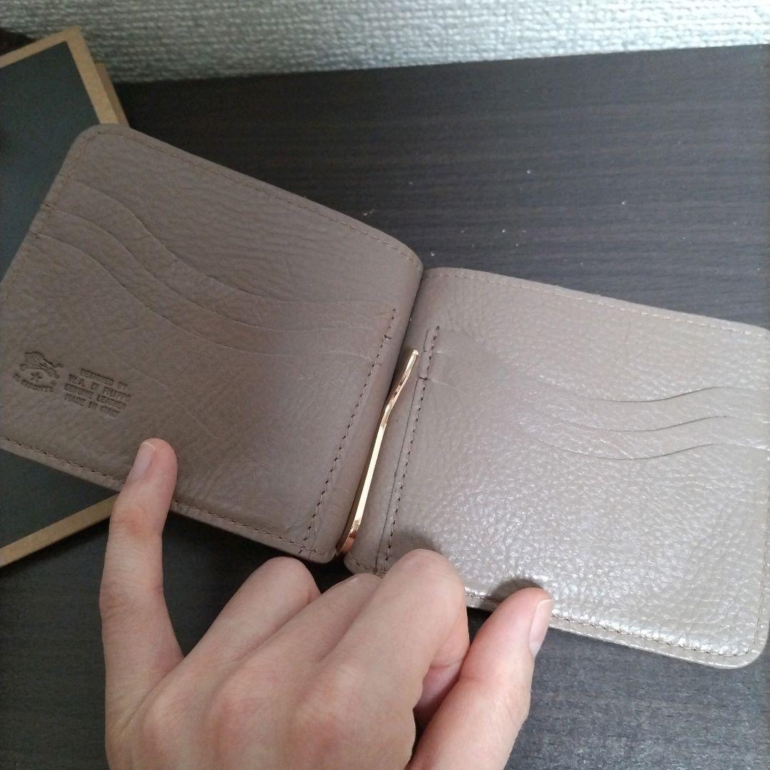 新品 イルビゾンテ 本革 レザー ウォレット 財布 マネークリップ グレー