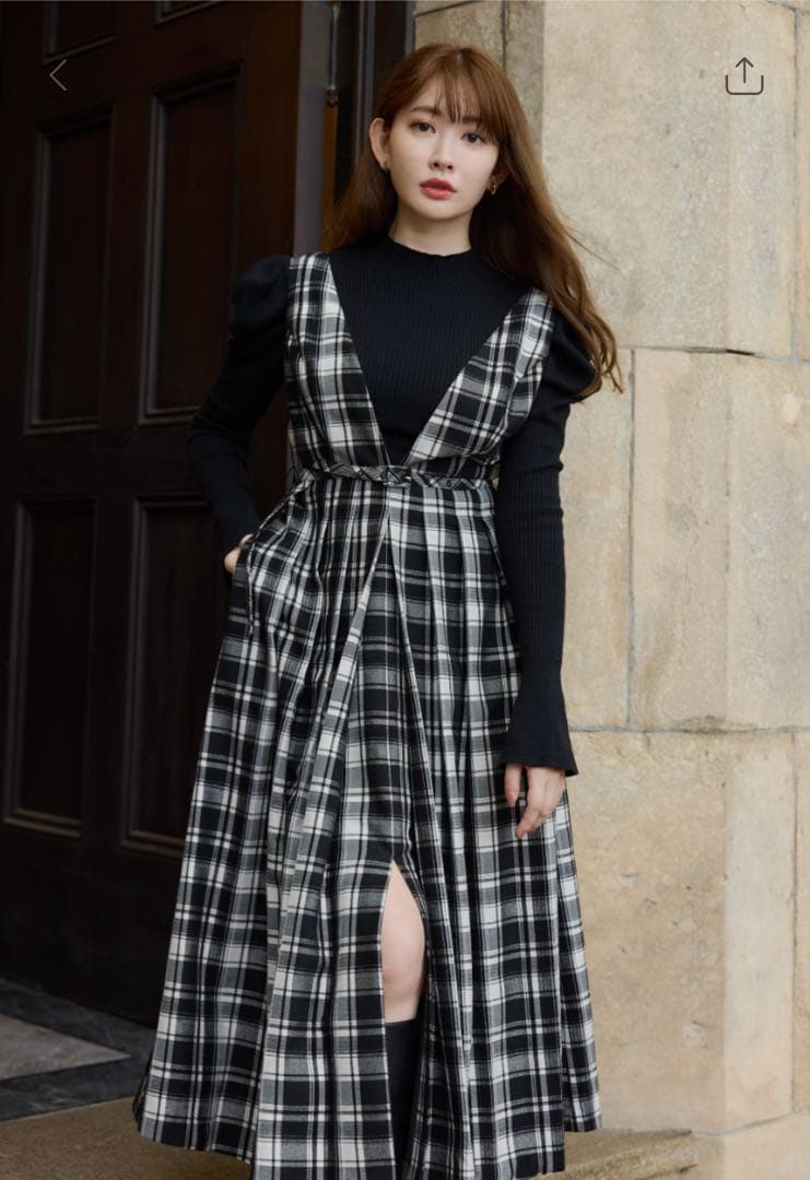 【完売】Classic Plaid Jumper Dress Ｍ