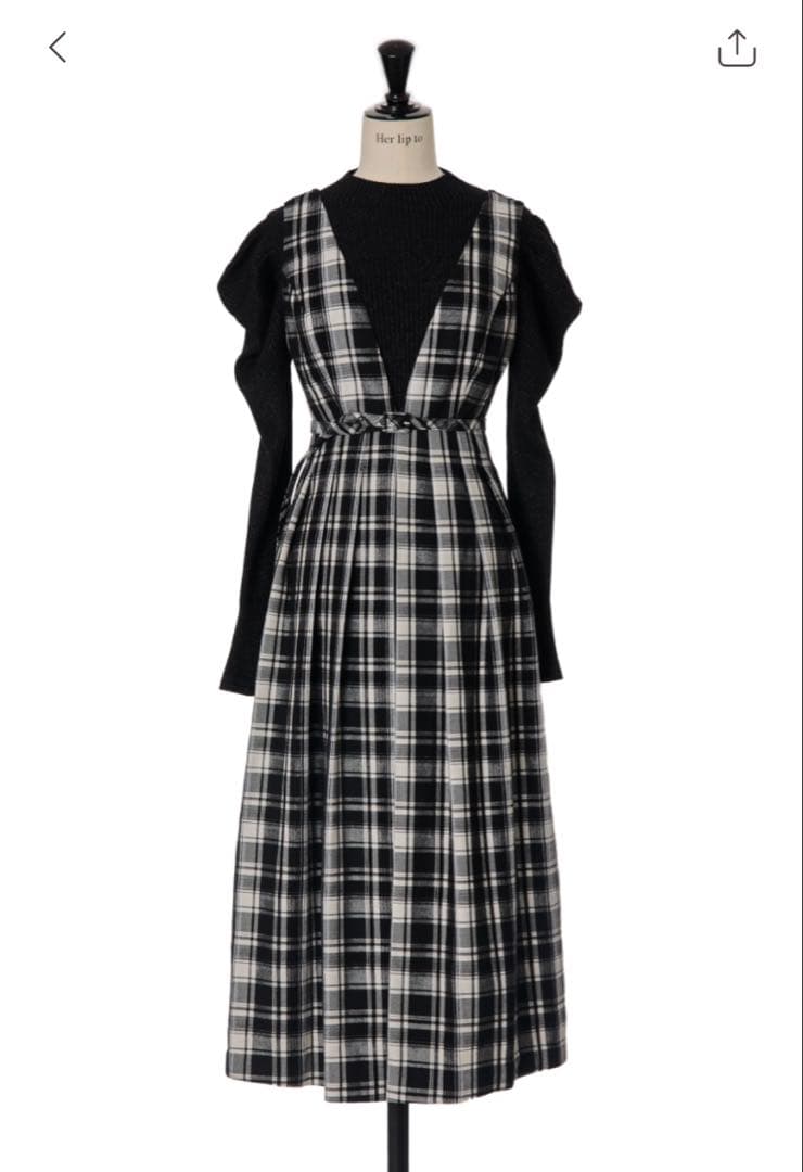 【完売】Classic Plaid Jumper Dress Ｍ
