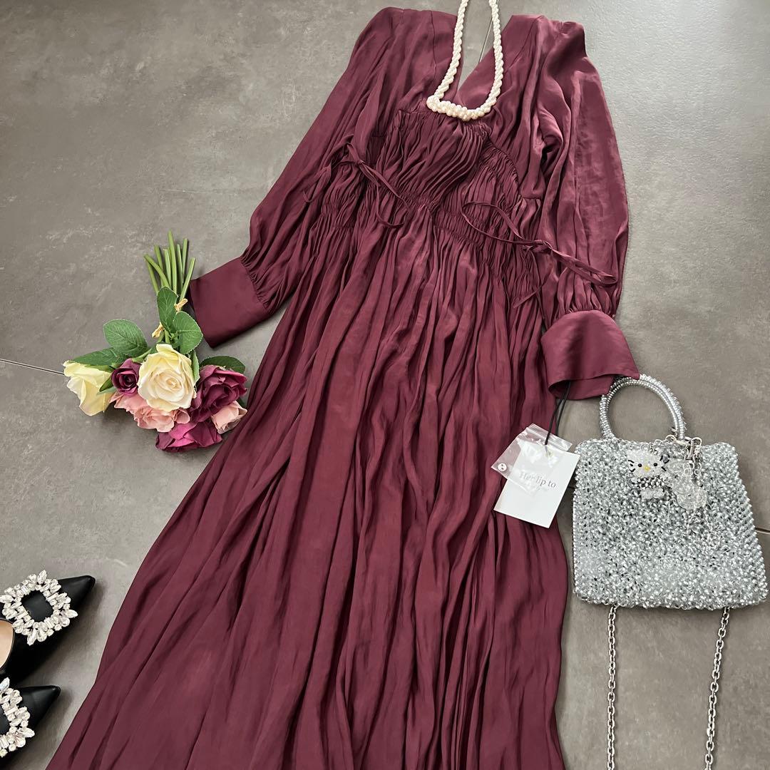 ワンピース Herlipto Side Bow Vintage Twill Dress