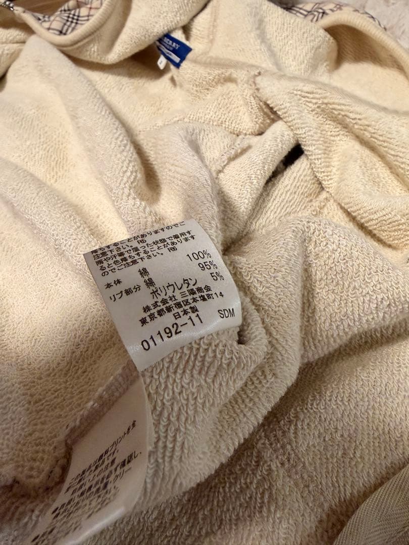 希少！バーバリーブルーレーベル　ノバチェック フード ジップパーカー　38