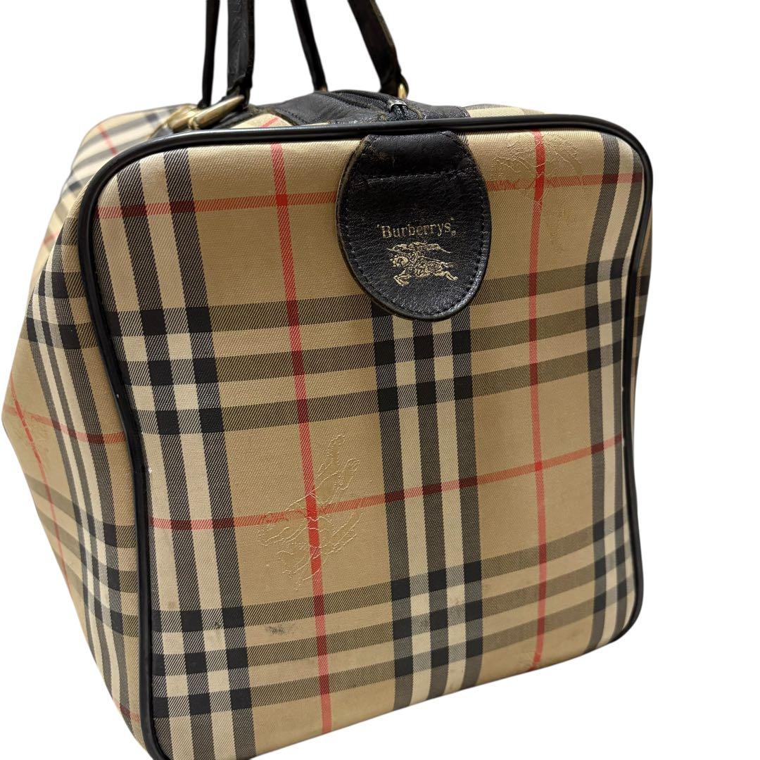 バーバリー　ボストンバッグ 大容量 ノバチェック　シャドーホース