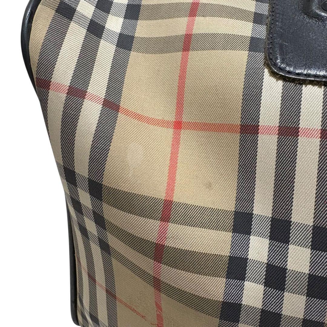 バーバリー　ボストンバッグ 大容量 ノバチェック　シャドーホース