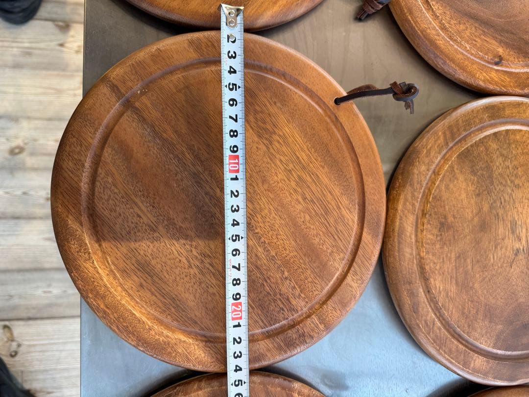 miiiii☆木製 ラウンドプレートandマットブラック皿セット