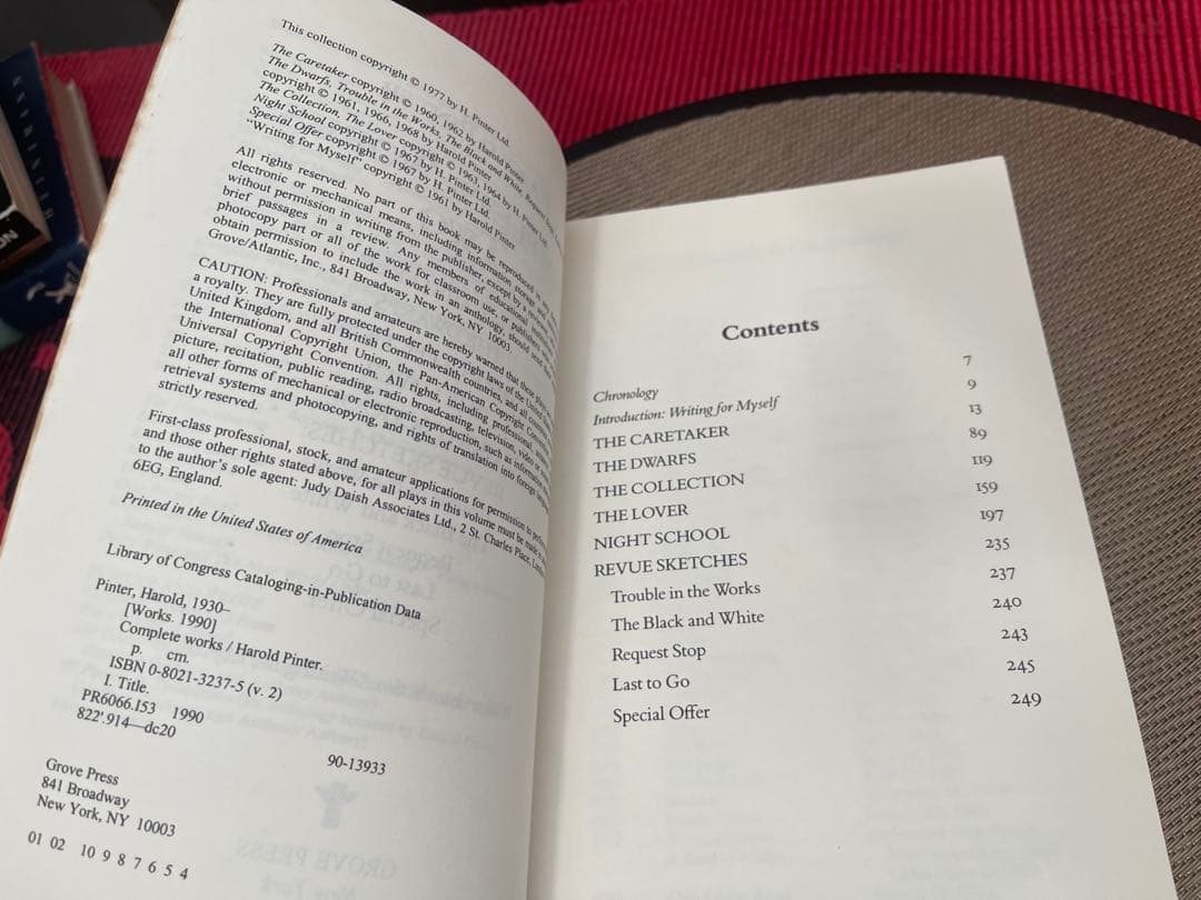 希少　HAROLD PINTER Complete Works Ⅱ