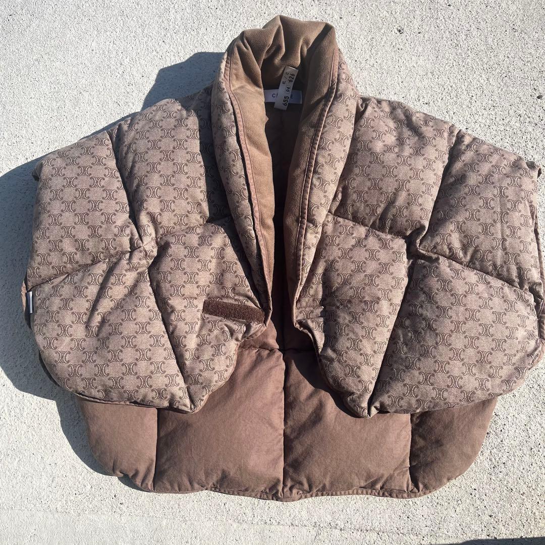 CELINE ダウンベスト セリーヌ　マカダム柄 西川ダウン ショート丈　肩当て
