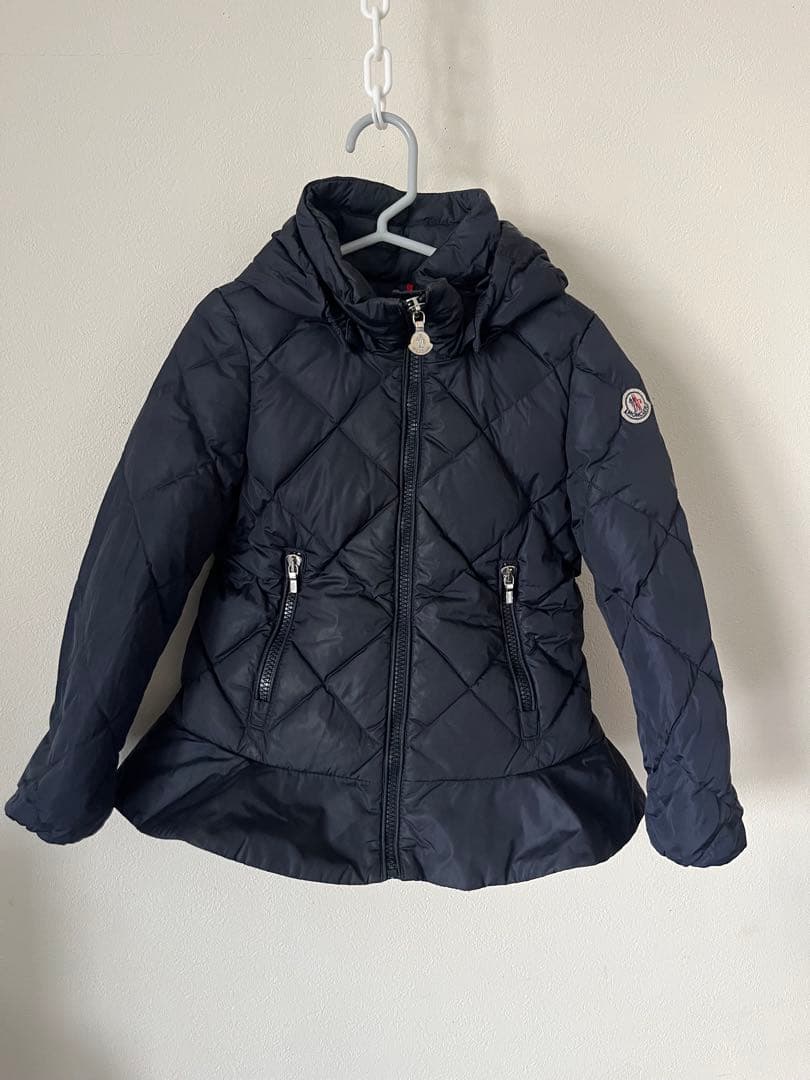 モンクレール　ネイビー キルティングジャケット フード付き