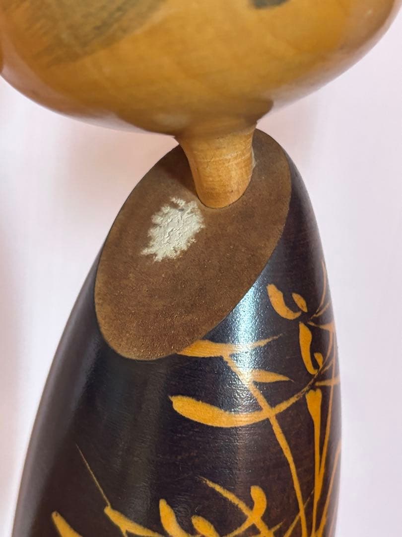 こけし　佐藤翠崕　在銘・印章　創作こけし (全長約 45cm) 古道具　欅