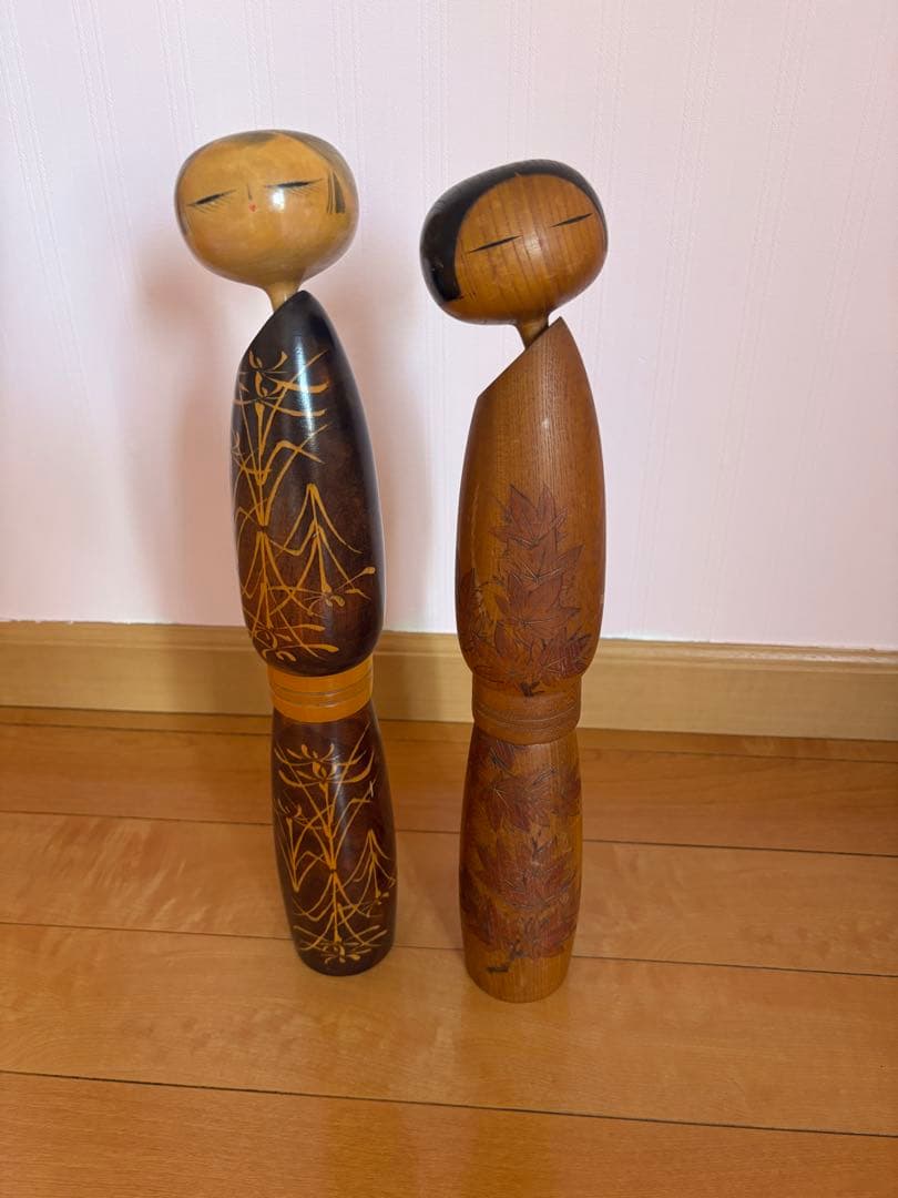 こけし　佐藤翠崕　在銘・印章　創作こけし (全長約 45cm) 古道具　欅