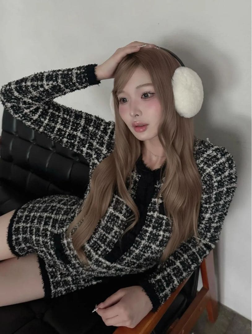 新品タグ付き♡ツイードニットコンビネゾン