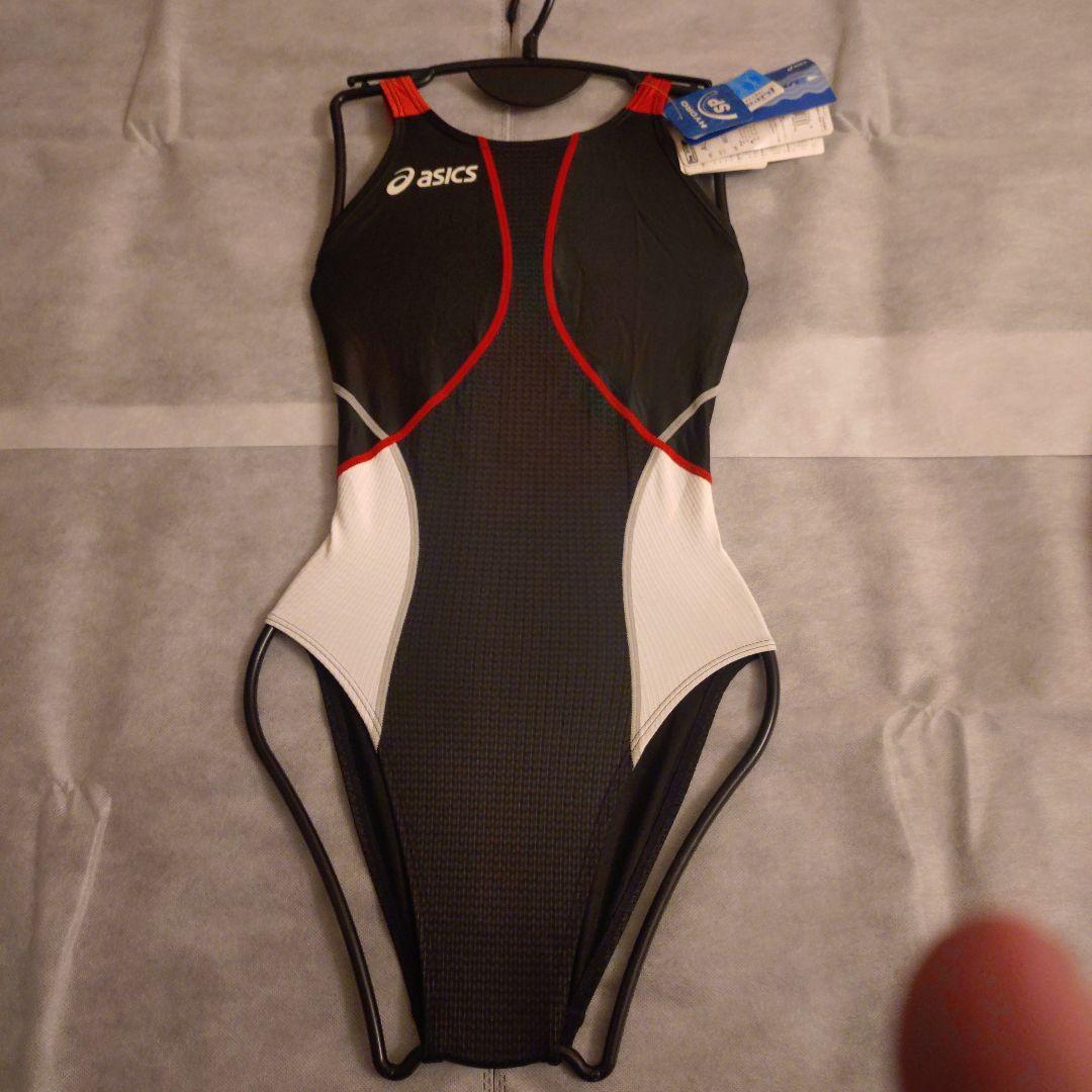 asics ALS344 スポーツ用水着 WC 黒/赤/白　旧ロゴ