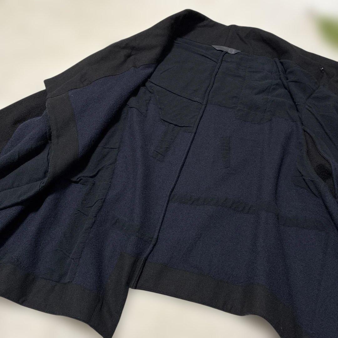 萌　MOYURU アシンメトリー　異素材　コート　ウール混　センソユニコ