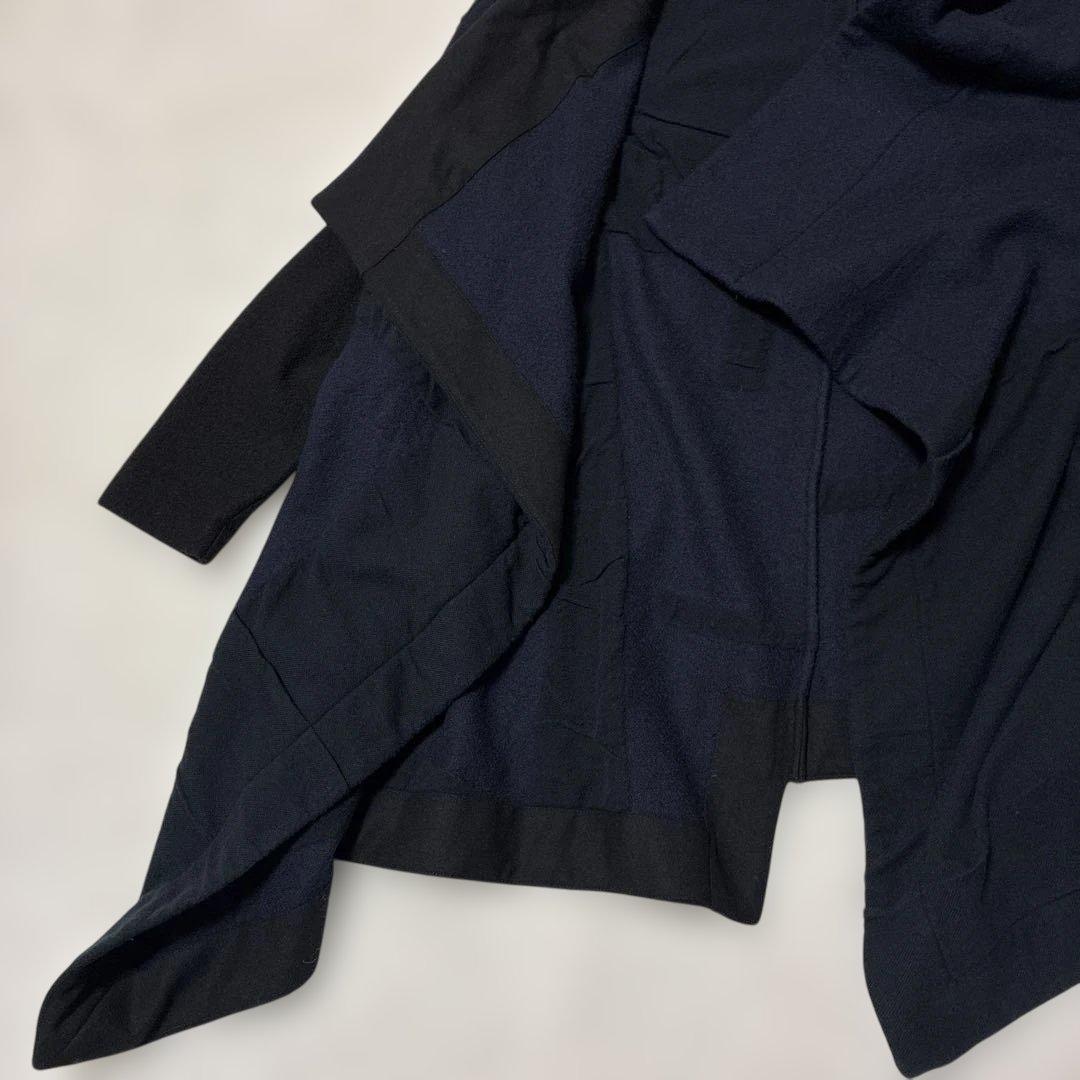 萌　MOYURU アシンメトリー　異素材　コート　ウール混　センソユニコ