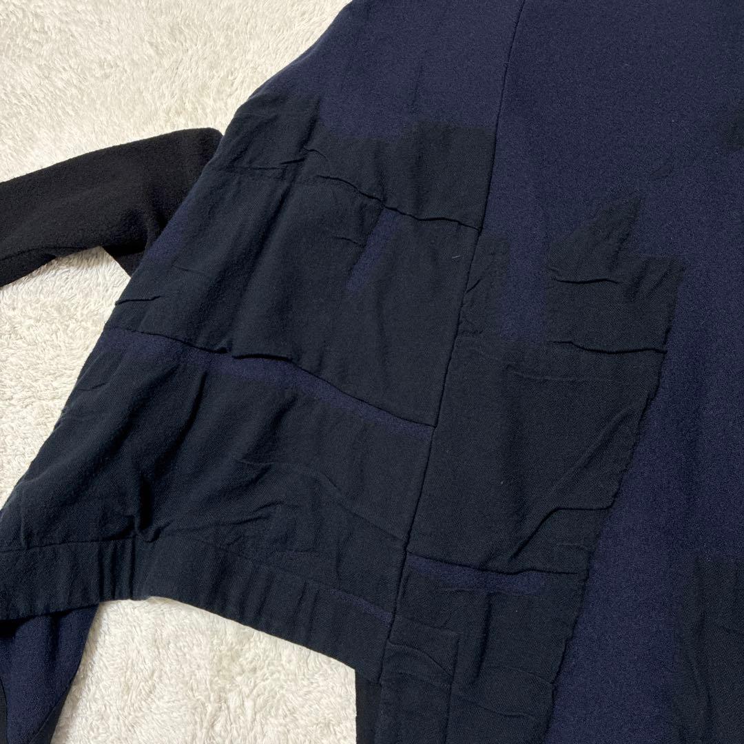 萌　MOYURU アシンメトリー　異素材　コート　ウール混　センソユニコ