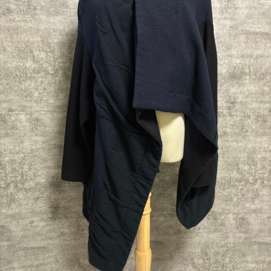 萌　MOYURU アシンメトリー　異素材　コート　ウール混　センソユニコ