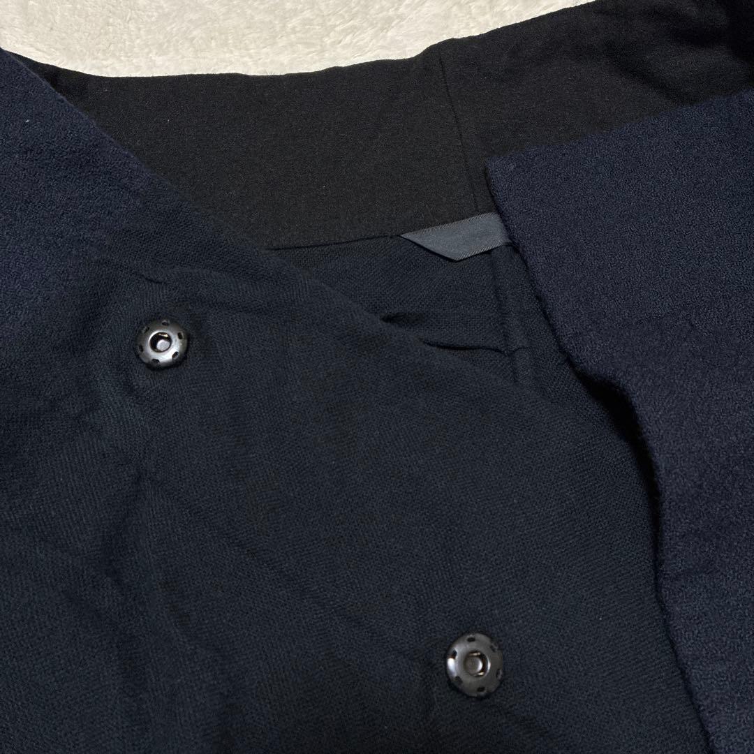 萌　MOYURU アシンメトリー　異素材　コート　ウール混　センソユニコ