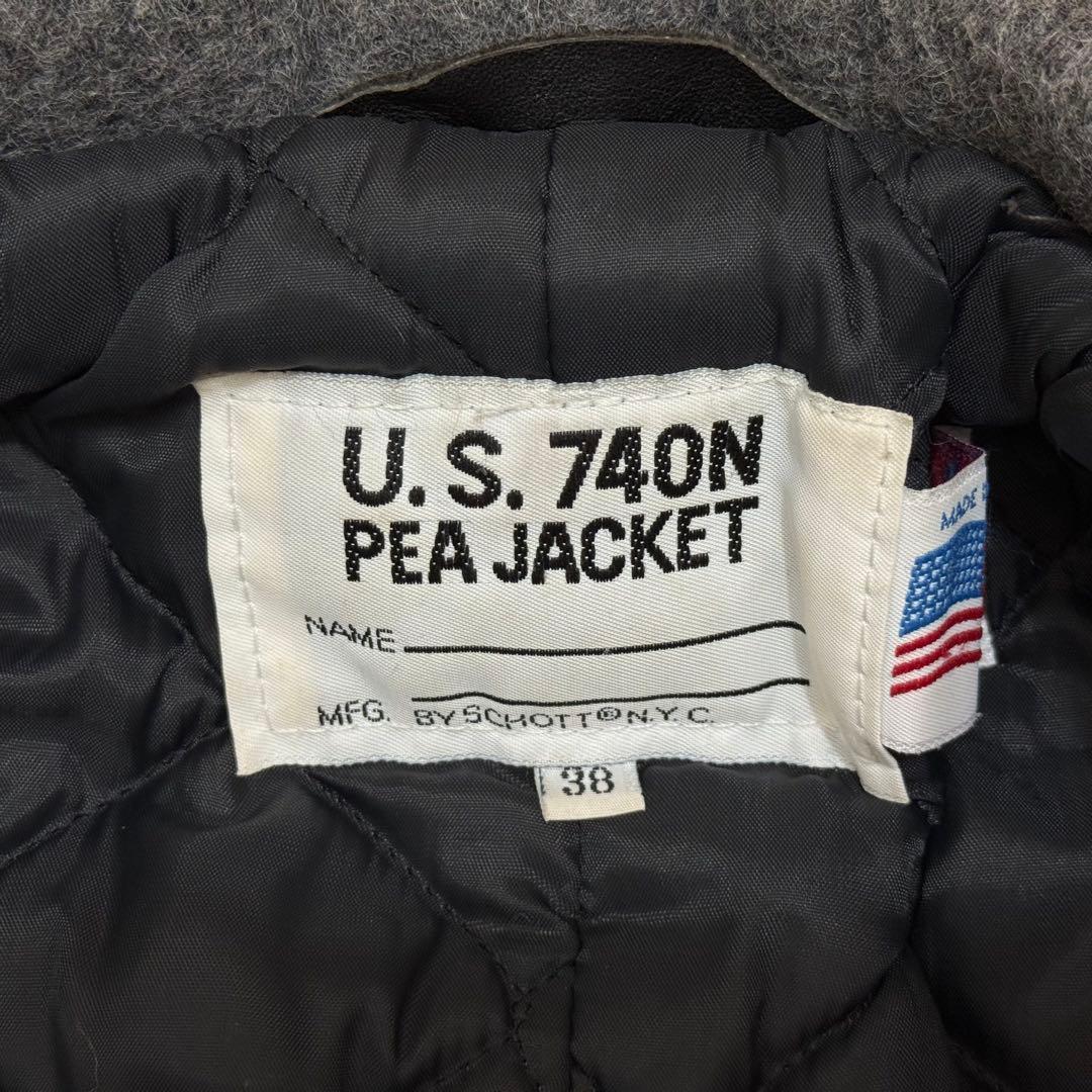 【美品】 SCHOTT u.s.740N Pコート キルティング 38 L