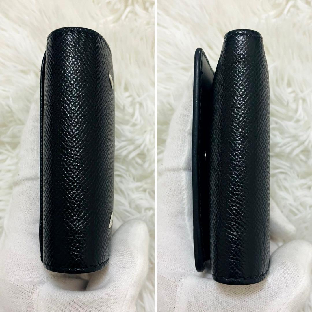 極美✨マルジェラ 三つ折り レザー 4ステッチ シボ革 ブラック