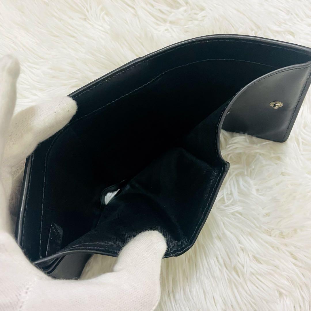 極美✨マルジェラ 三つ折り レザー 4ステッチ シボ革 ブラック