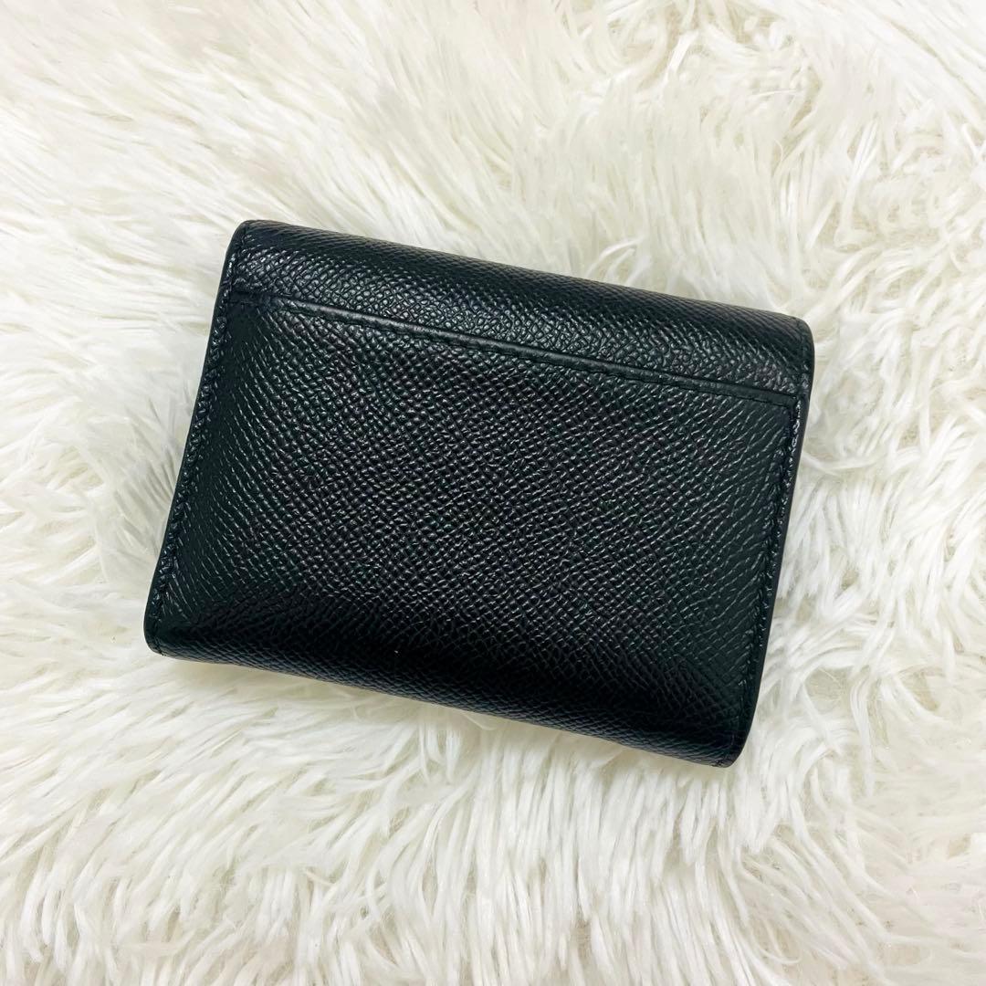 極美✨マルジェラ 三つ折り レザー 4ステッチ シボ革 ブラック