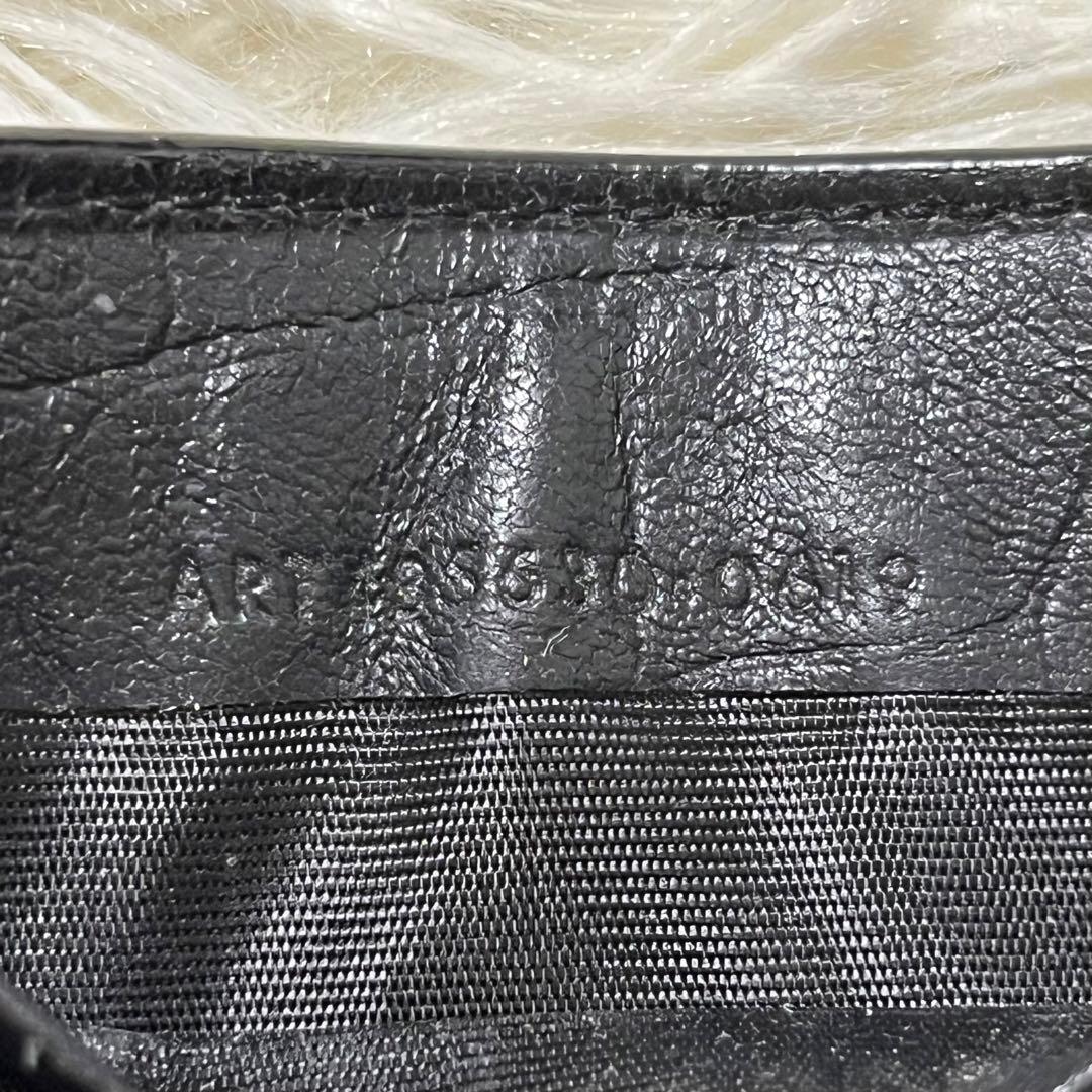 箱付サンローラン マネークリップ カードケース クロコ型押カサンドラ YSL 黒