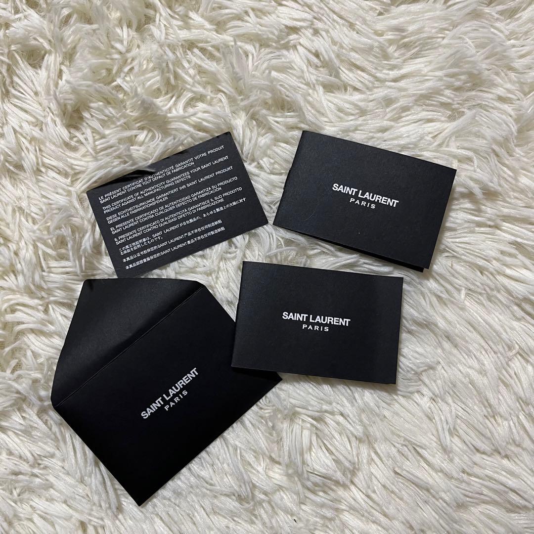 箱付サンローラン マネークリップ カードケース クロコ型押カサンドラ YSL 黒