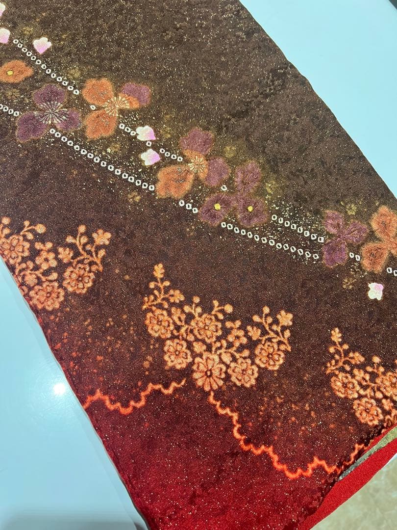 【振袖　赤　成人式】卒業式　長襦袢セット　京都きもの友禅　花柄