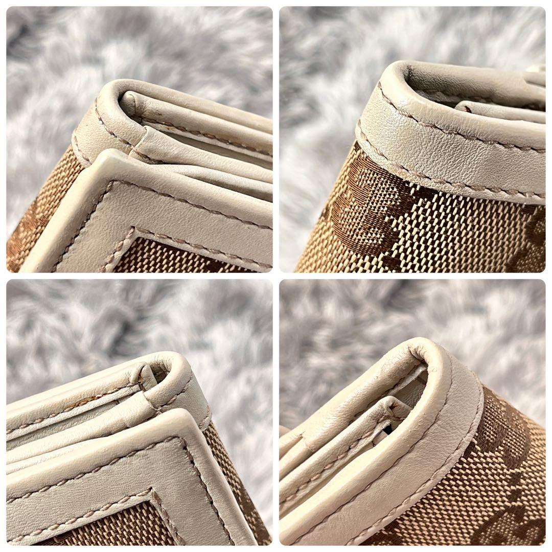 美品✨GUCCI インターロッキング　長財布　GGキャンバス ホワイト