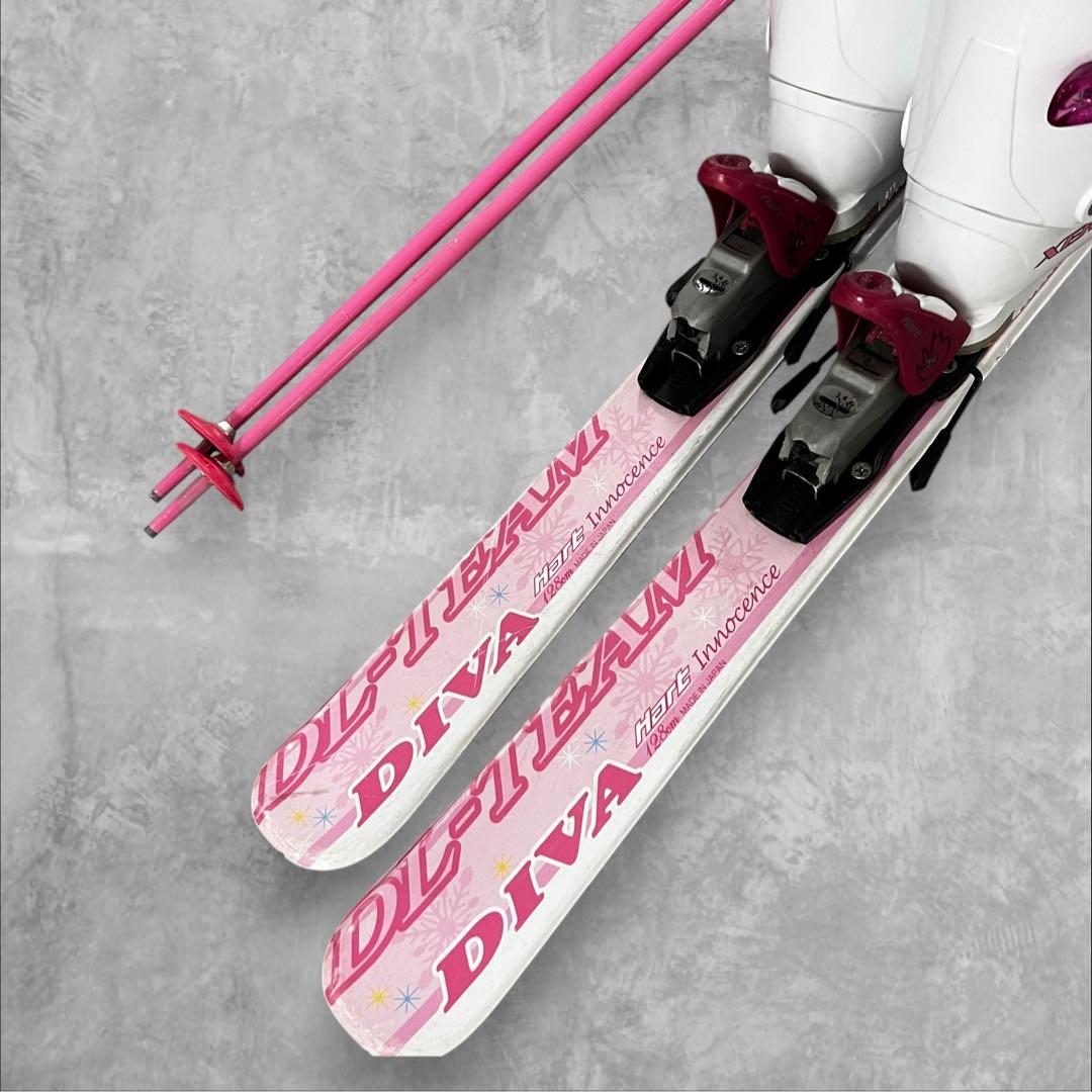 3点♥️ 子供用スキー板　ブーツ　ストック　3点セット　128cm