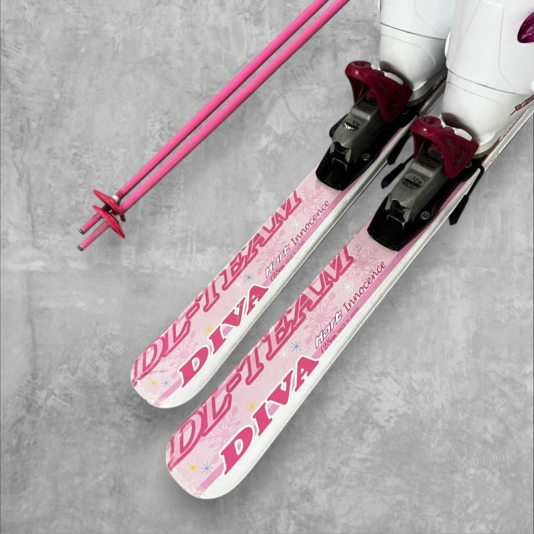 3点♥️ 子供用スキー板　ブーツ　ストック　3点セット　128cm