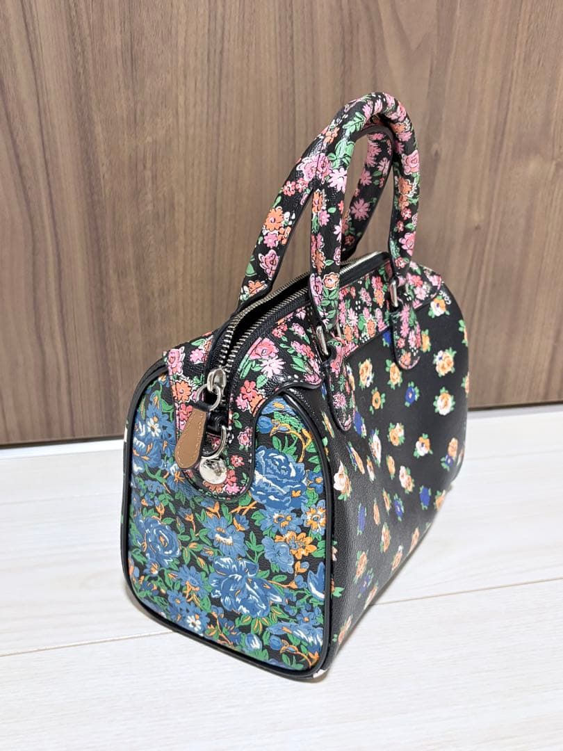 葉*ぱ様 コーチ 2way ショルダーバッグ ミニベネット ボストンバッグ 花柄