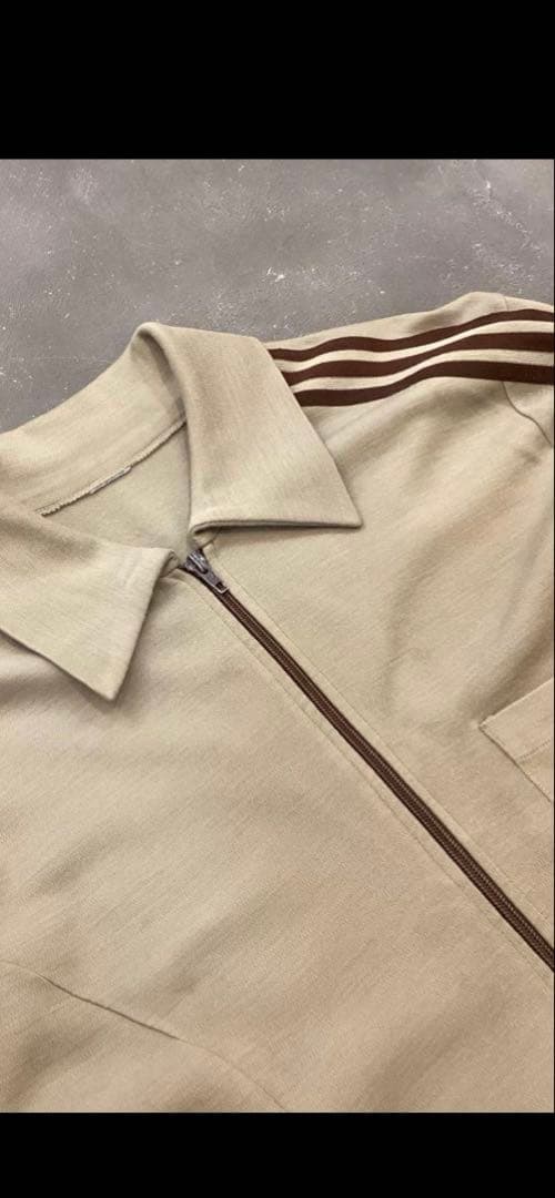 70s Adidas ニット トラッカージャケット 襟付き 西ドイツ製 OPTI